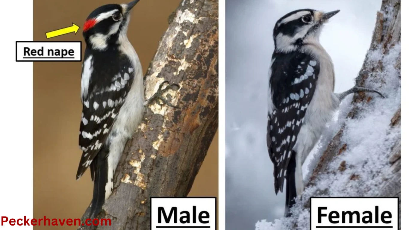 Male and Female Woodpeckers